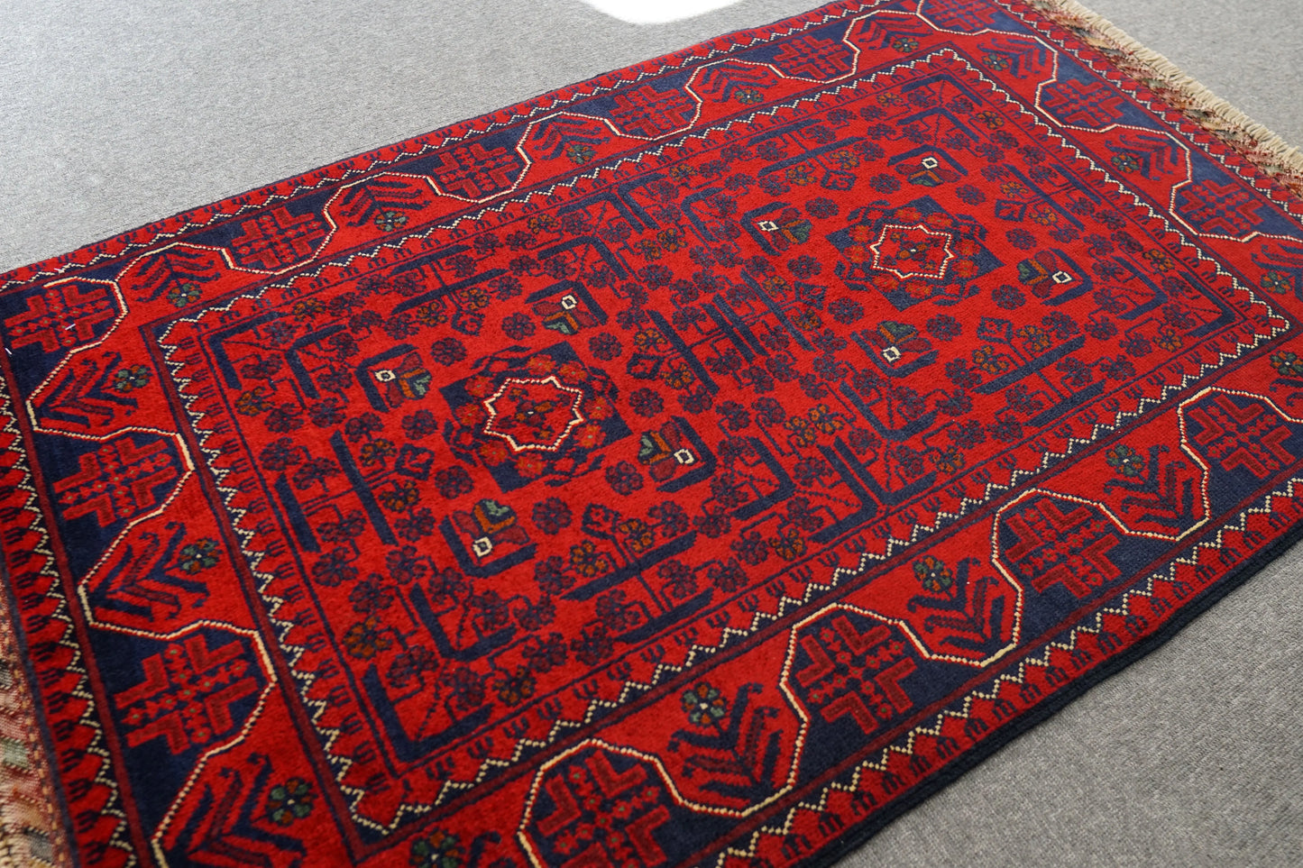 135×81cm アフガニスタン手織り絨毯 カールモハメディ ペルシャ絨毯 Decorworks