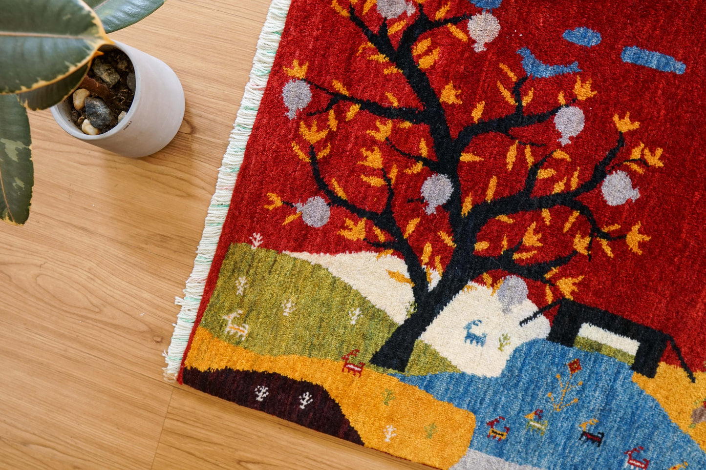 ペルシャ手織り カシュクリギャッベ リーズバフト 91×63cm｜アートギャッベ｜選び抜かれた上質ウール