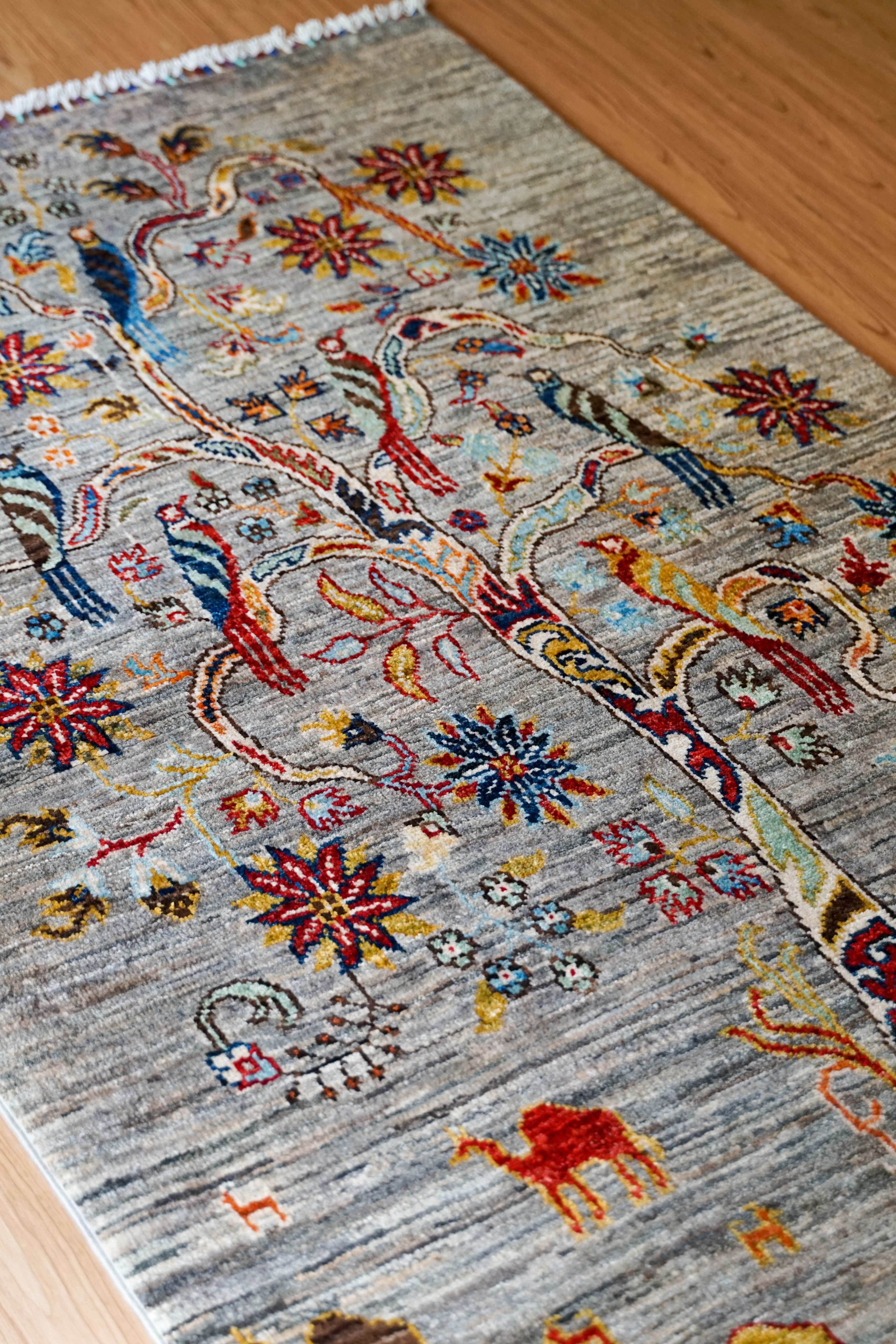 150×98cm【アフガニスタンガズニウール手織り絨毯】手織りギャッベ アフガニスタンガズニウール手織りギャッベ 150×98cm – Decorworks