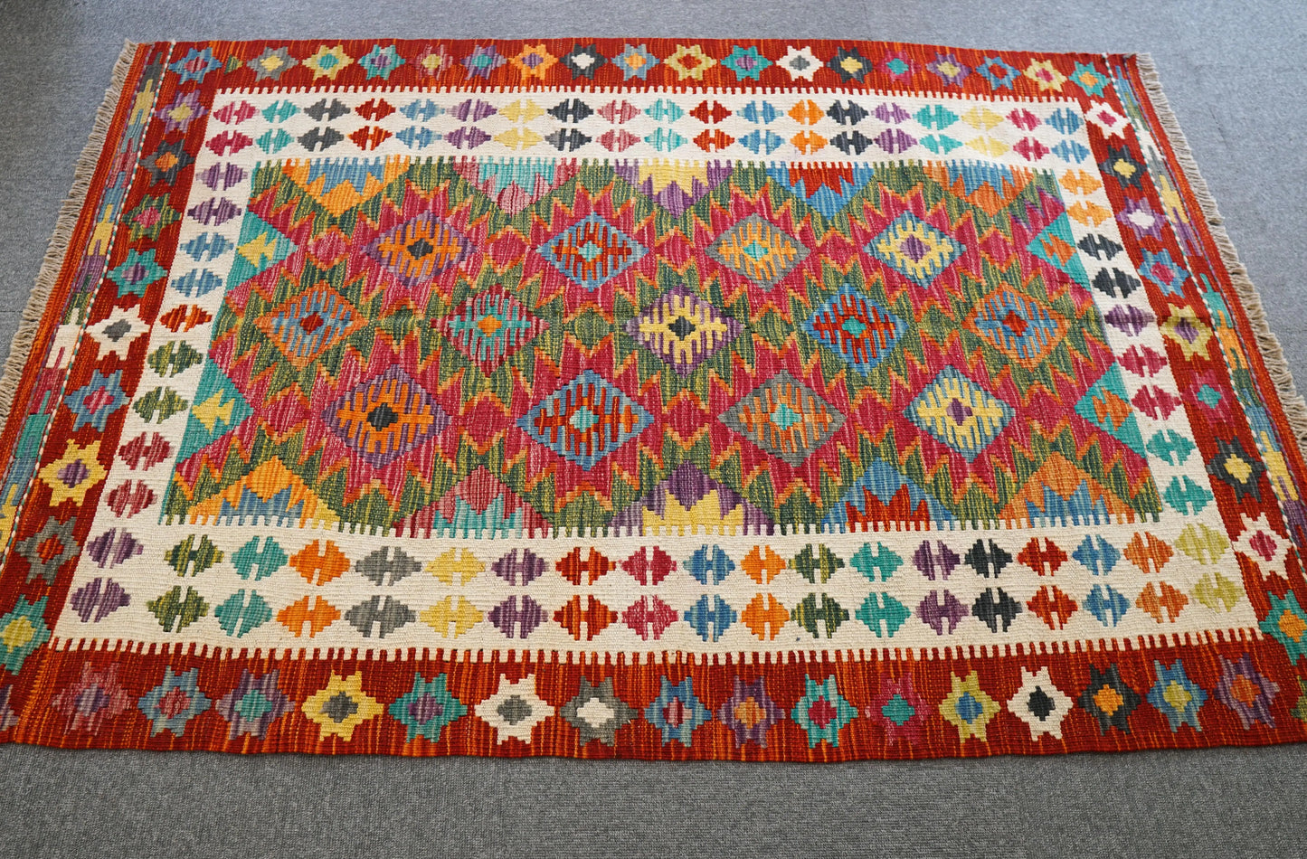 153×104cm　　アフガニスタン　手織り　キリム Decorworks