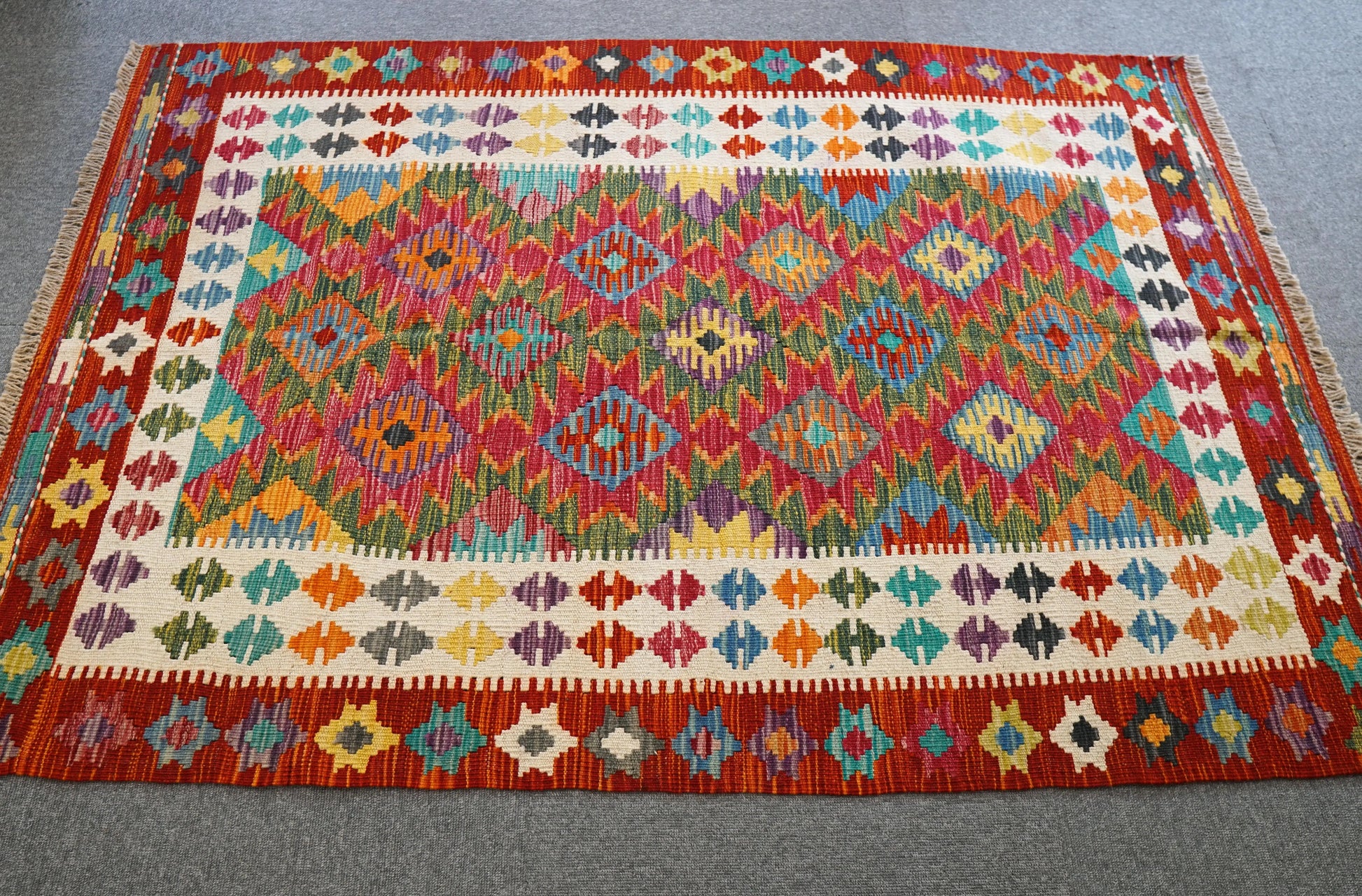 153×104cm　　アフガニスタン　手織り　キリム Decorworks