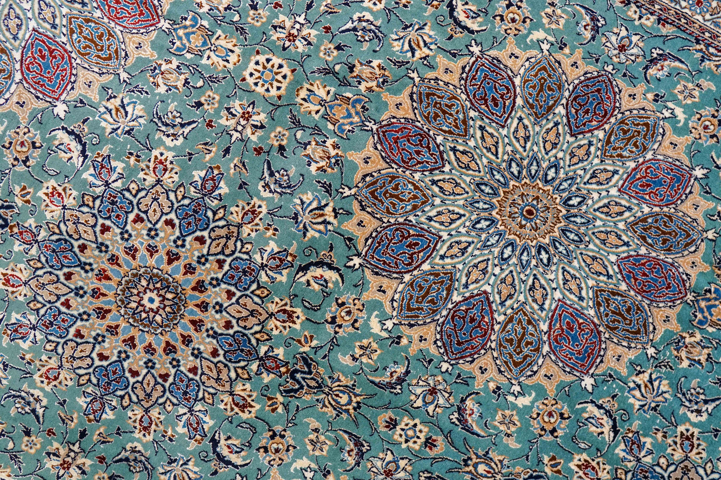  ペルシャ絨毯 ナイン産 4LA 295×196cm｜コルクウール＆シルク 手織り 高密度ラグ 大判リビングサイズ