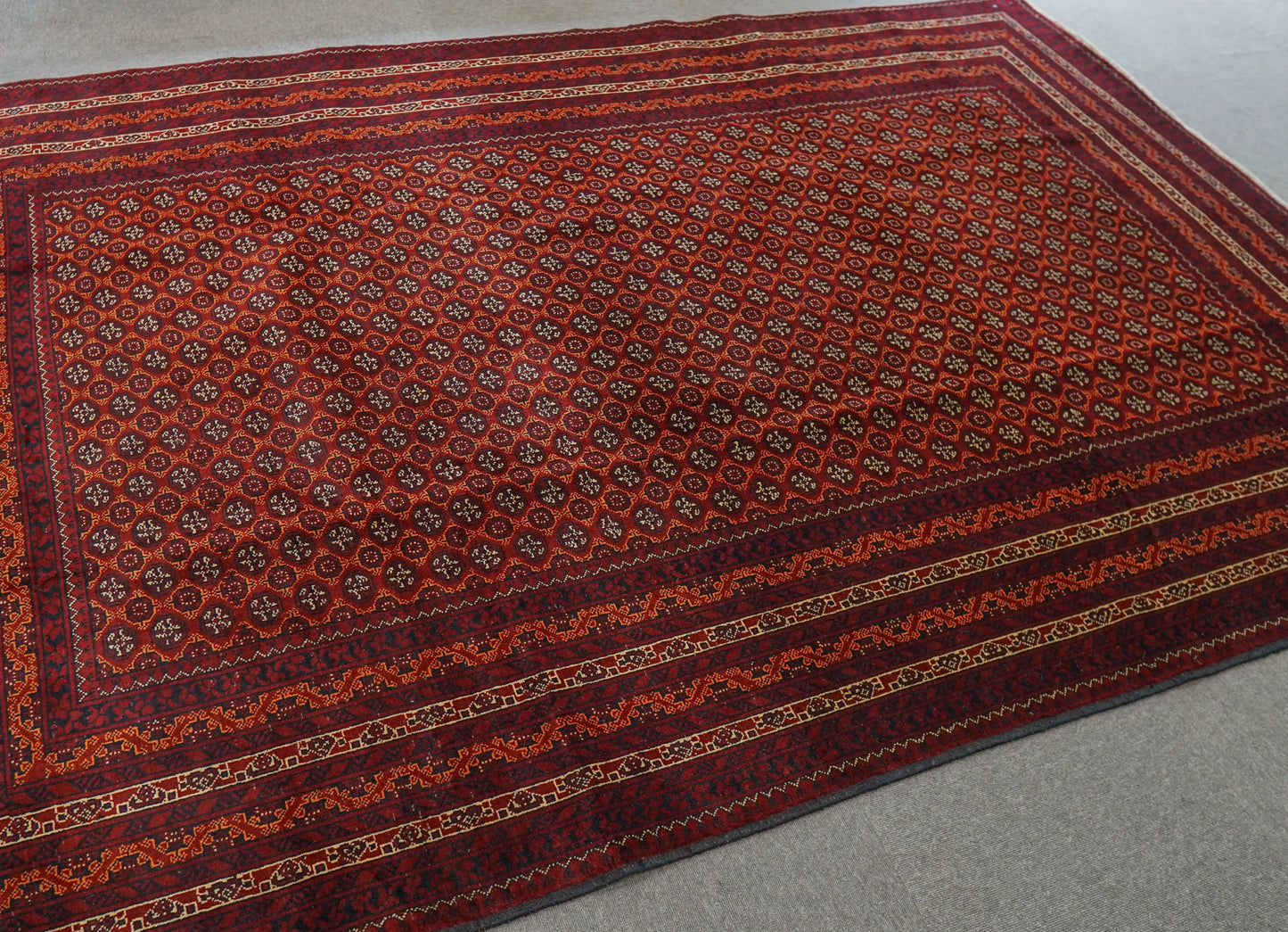 295×190cm アフガニウタン 手織り絨毯 ホジャロシュナイ トルクメン ボハララグ Decorworks