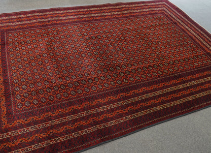295×190cm アフガニウタン 手織り絨毯 ホジャロシュナイ トルクメン ボハララグ Decorworks