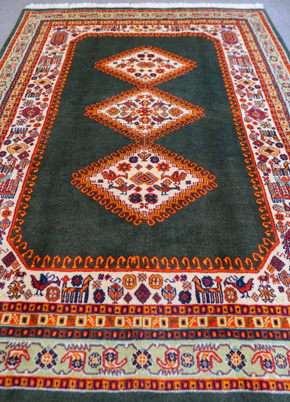 200×146cm  ペルシャ ガシュガイ 手織り絨毯 Decorworks