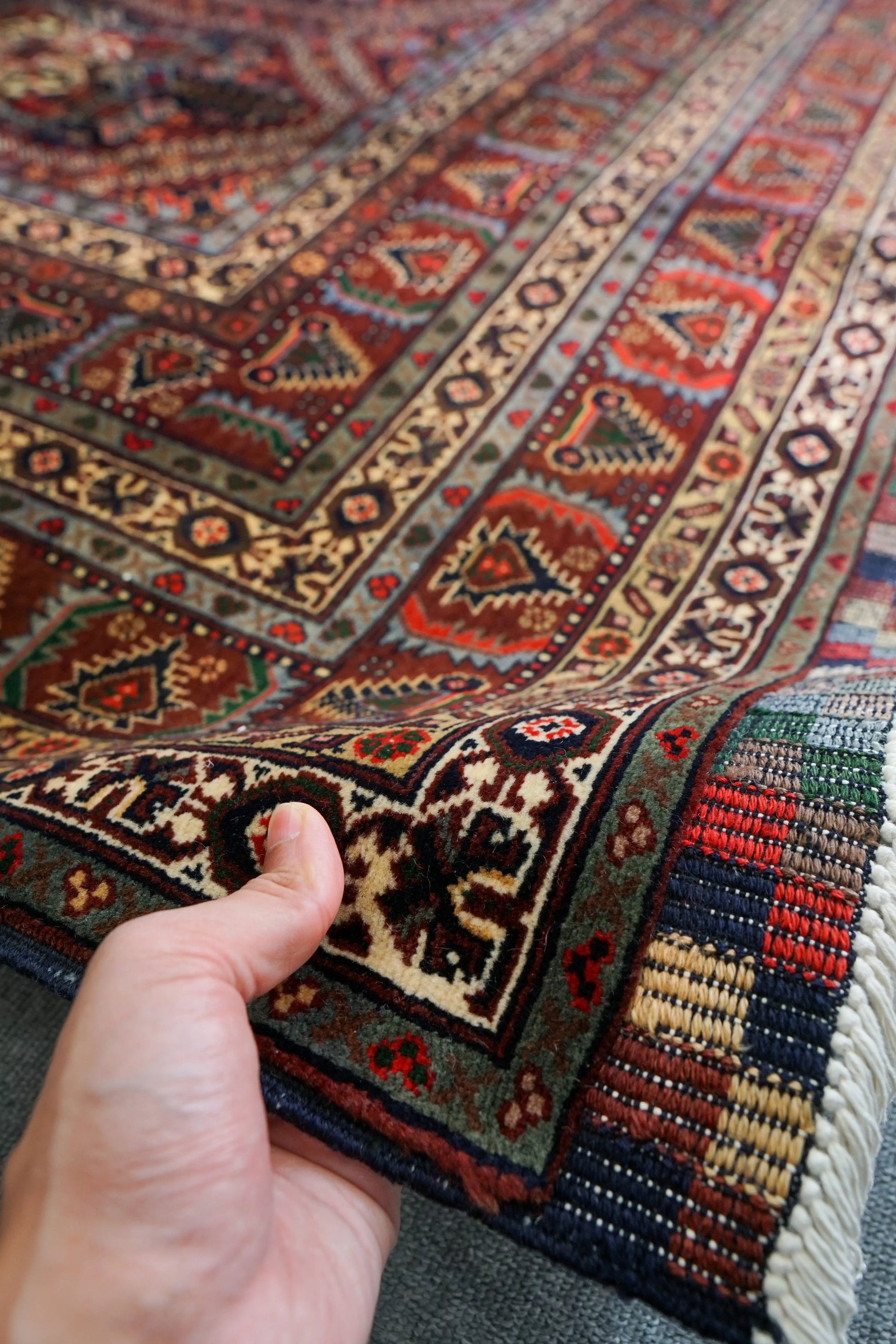 295×195cm アフガニスタン トルクメン　手織り絨毯　 トライバルラグ Decorworks