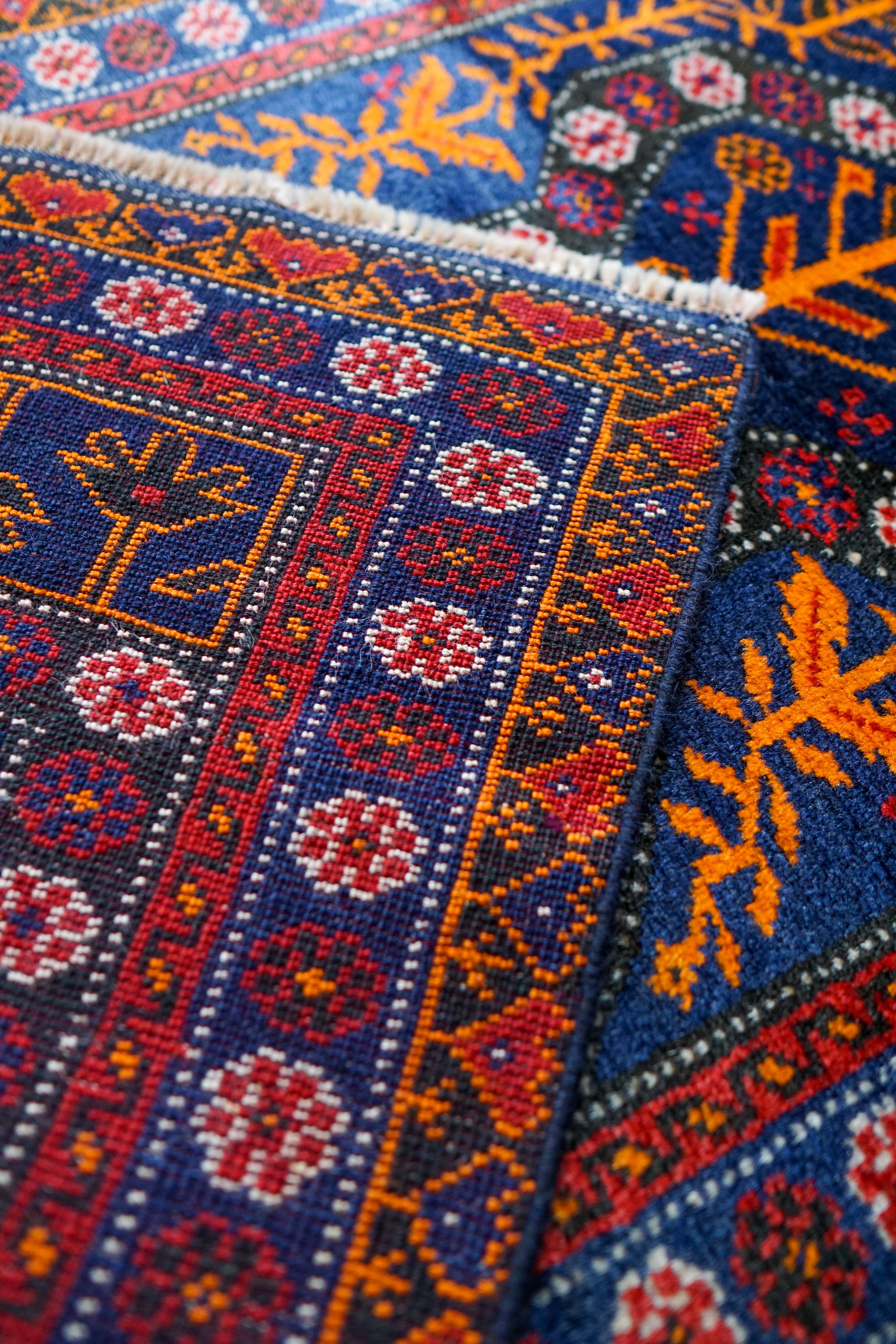 ヴィンテージ トライバルラグ バルーチ族 手織りペルシャ絨毯 133×80cm