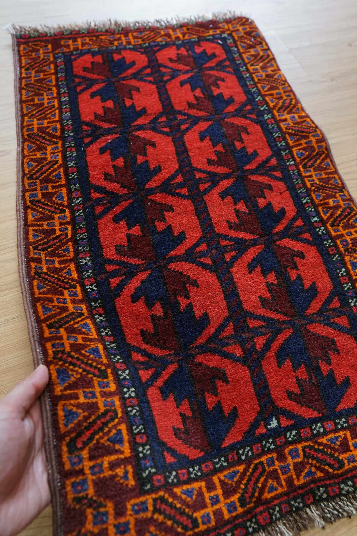  トライバルラグ バルーチ族 82×48cm ヴィンテージ ラグ