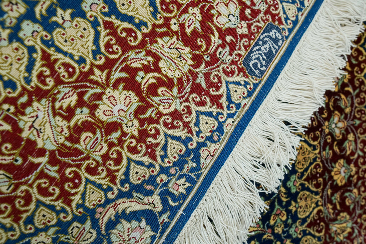  ペルシャ絨毯 クム産 シルク100％ 114×75cm  ラジョルヂ工房