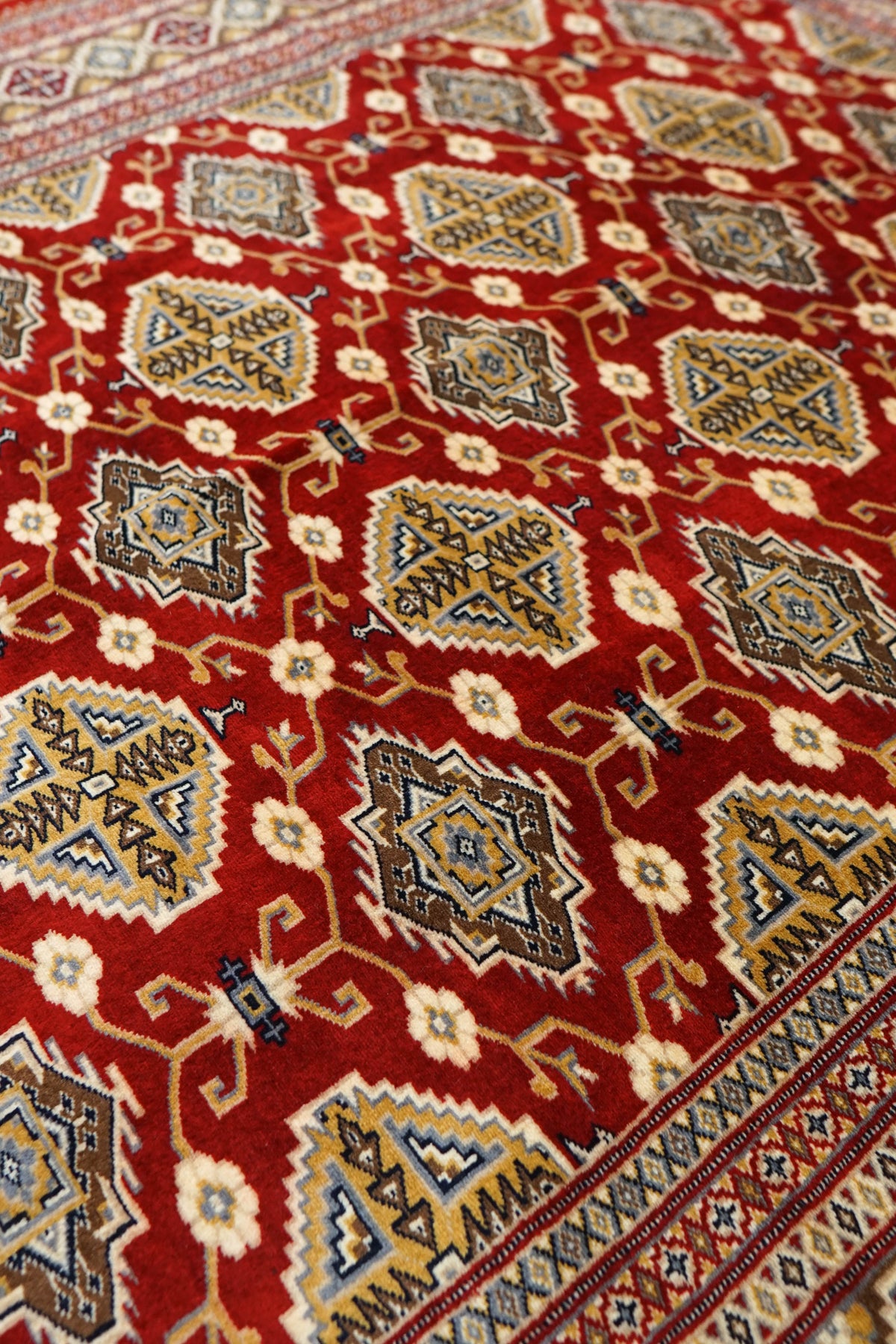  パキスタン手織り絨毯 ジャルダルデザイン 238×166cm｜ニュージーランド産メリノウール