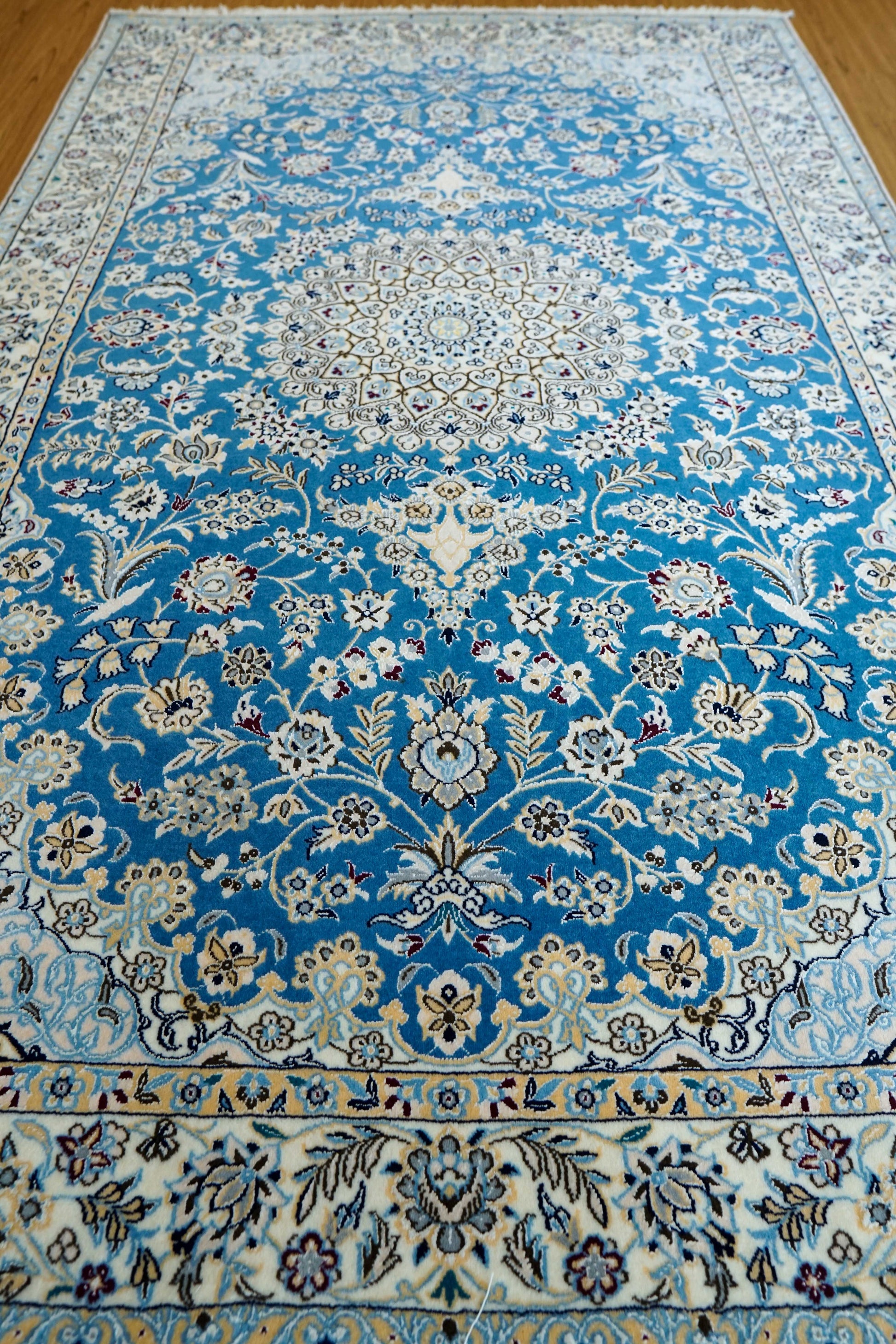  ペルシャ絨毯 ナイン産 6LA 192×120cm｜コルクウール＆シルク