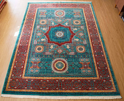  アフガニスタン手織り絨毯  ウールラグ 247×176cm ガズニーウール オリエンタルラグ fine quality