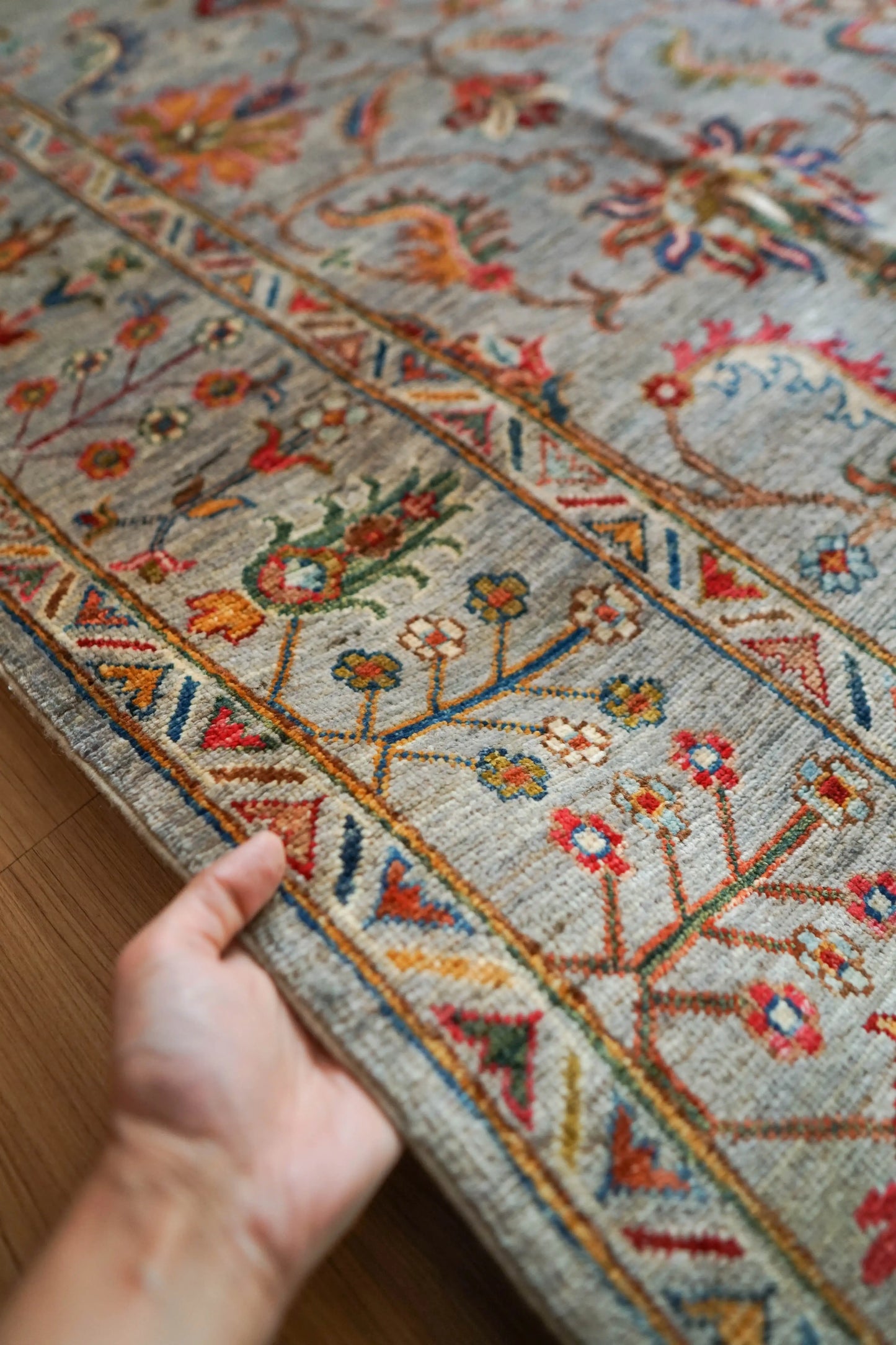  アフガニスタン手織り絨毯 ガズニ  243×176cm｜手紡ぎウール×草木染め