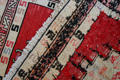 Collection 96×74cm ペルシャ手織りシルクスマックキリム トライバルデザイン