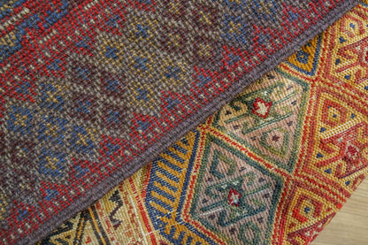 手織りマシュワニキリム アフガニスタン トライバルラグ 138×112cm