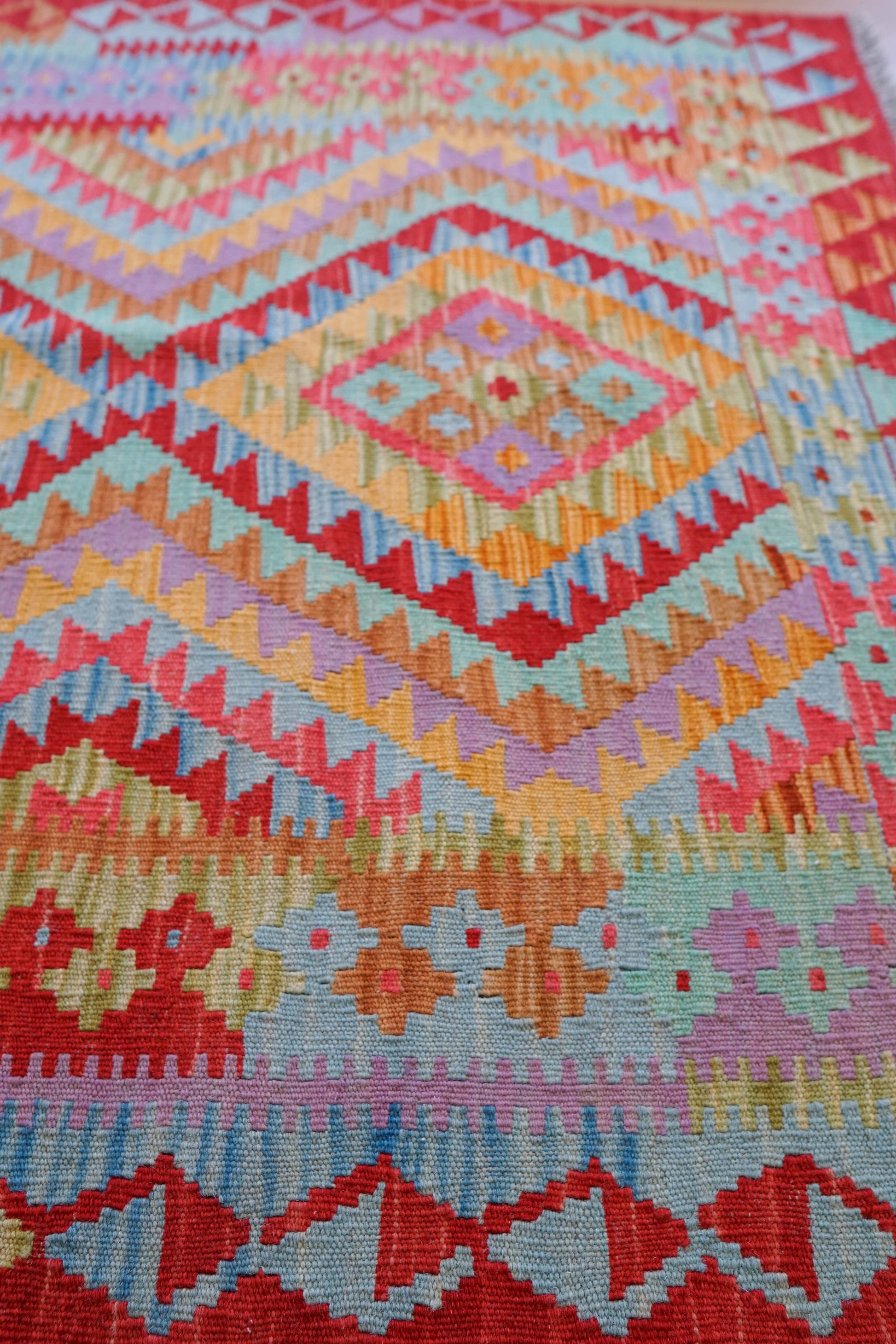  アフガン手織りキリム 194×118cm　