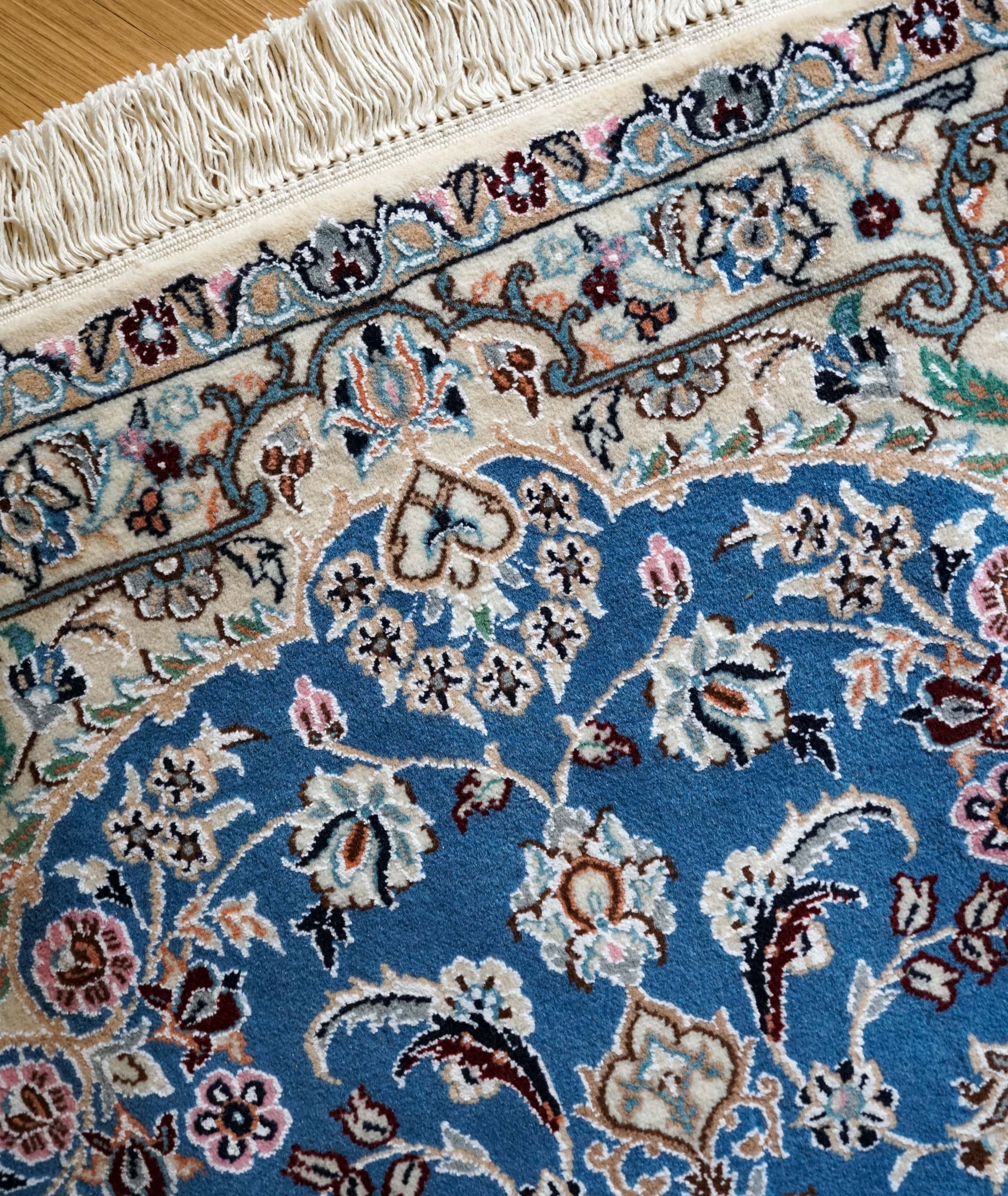 ペルシャ絨毯 ナイン産 青 9la 高級ウール 152×105cm – Decorworks ペルシャ絨毯 ナイン産 青 9la 高級ウール 152×105cm – Decorworks