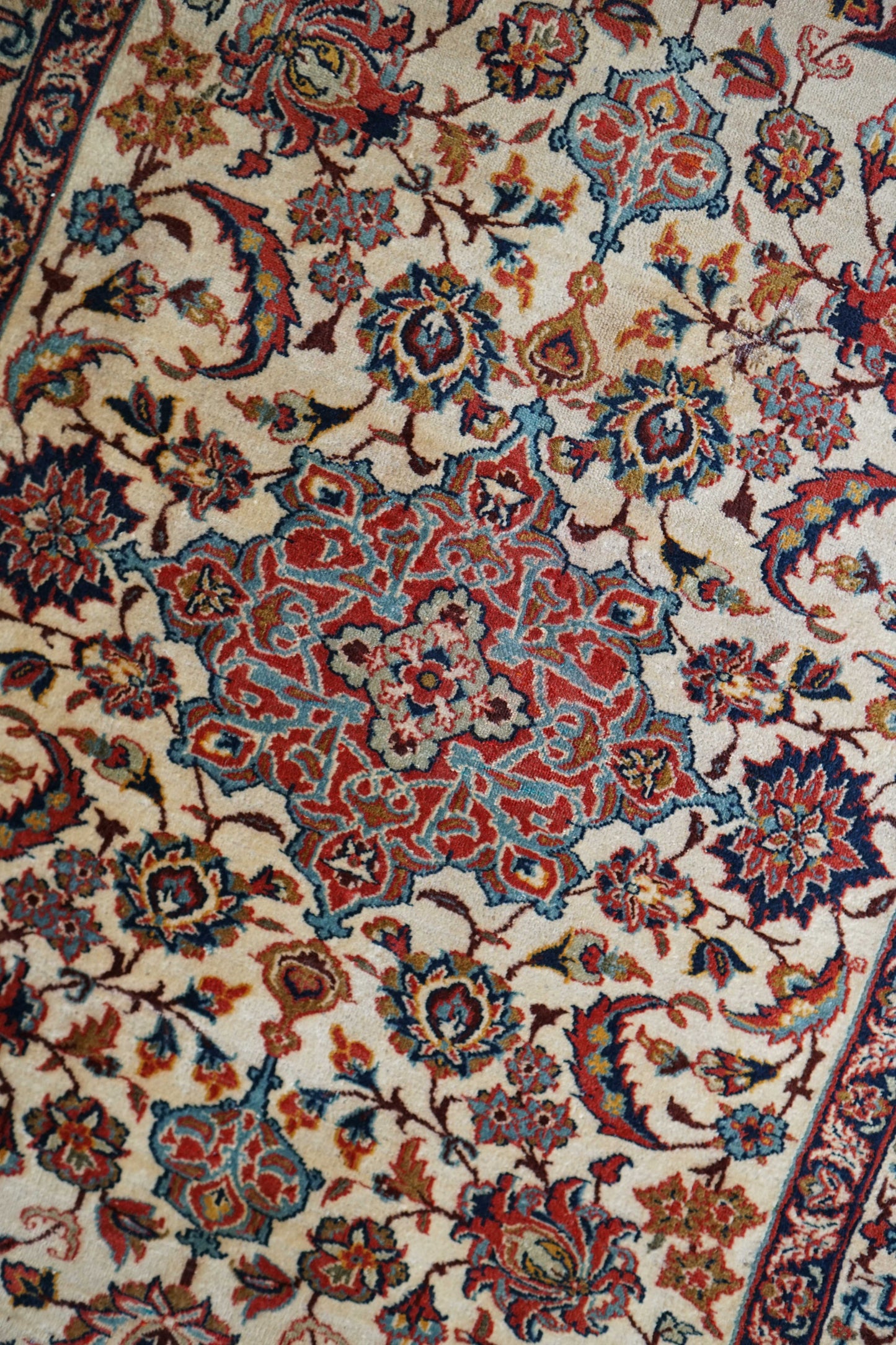  ペルシャ絨毯 オールド カシャーン産 140×88cm｜1950年代 コルクウール 手織りヴィンテージラグ