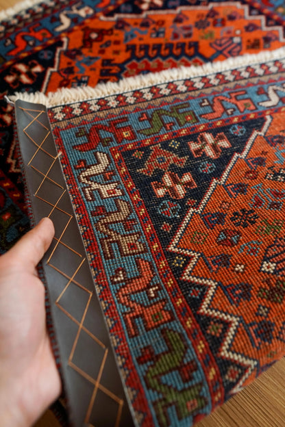  手織りペルシャ絨毯 ヤラメ 85×62cm｜トライバル ウールラグ