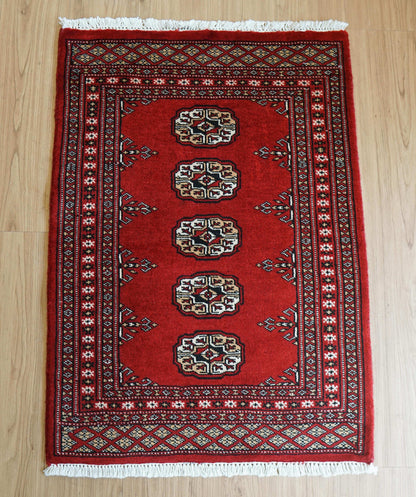  トルクメン ボハラ 手織り パキスタン絨毯 88×63cm 玄関マット