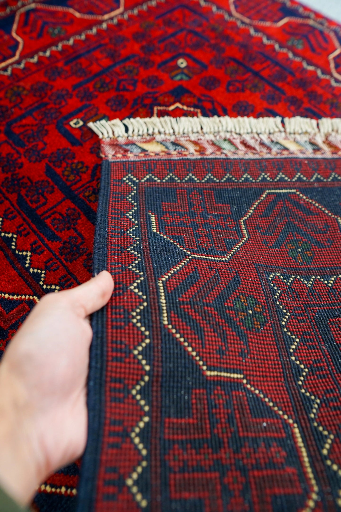 135×81cm アフガニスタン手織り絨毯 カールモハメディ ペルシャ絨毯 Decorworks