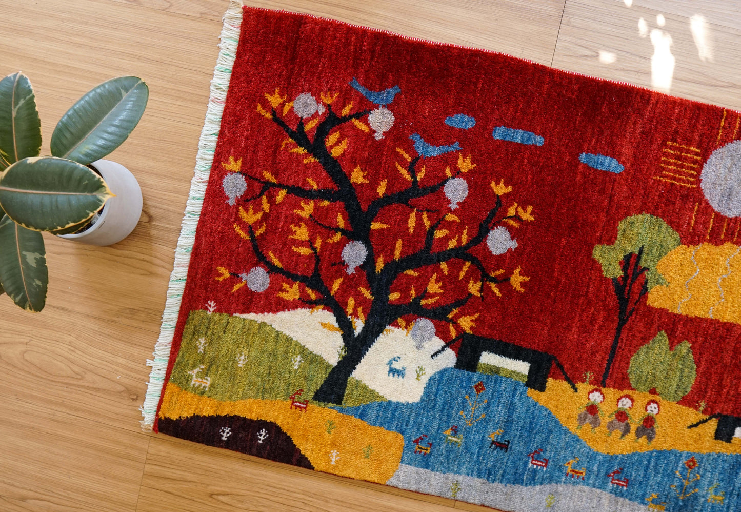 ペルシャ手織り カシュクリギャッベ リーズバフト 91×63cm｜アートギャッベ｜選び抜かれた上質ウール