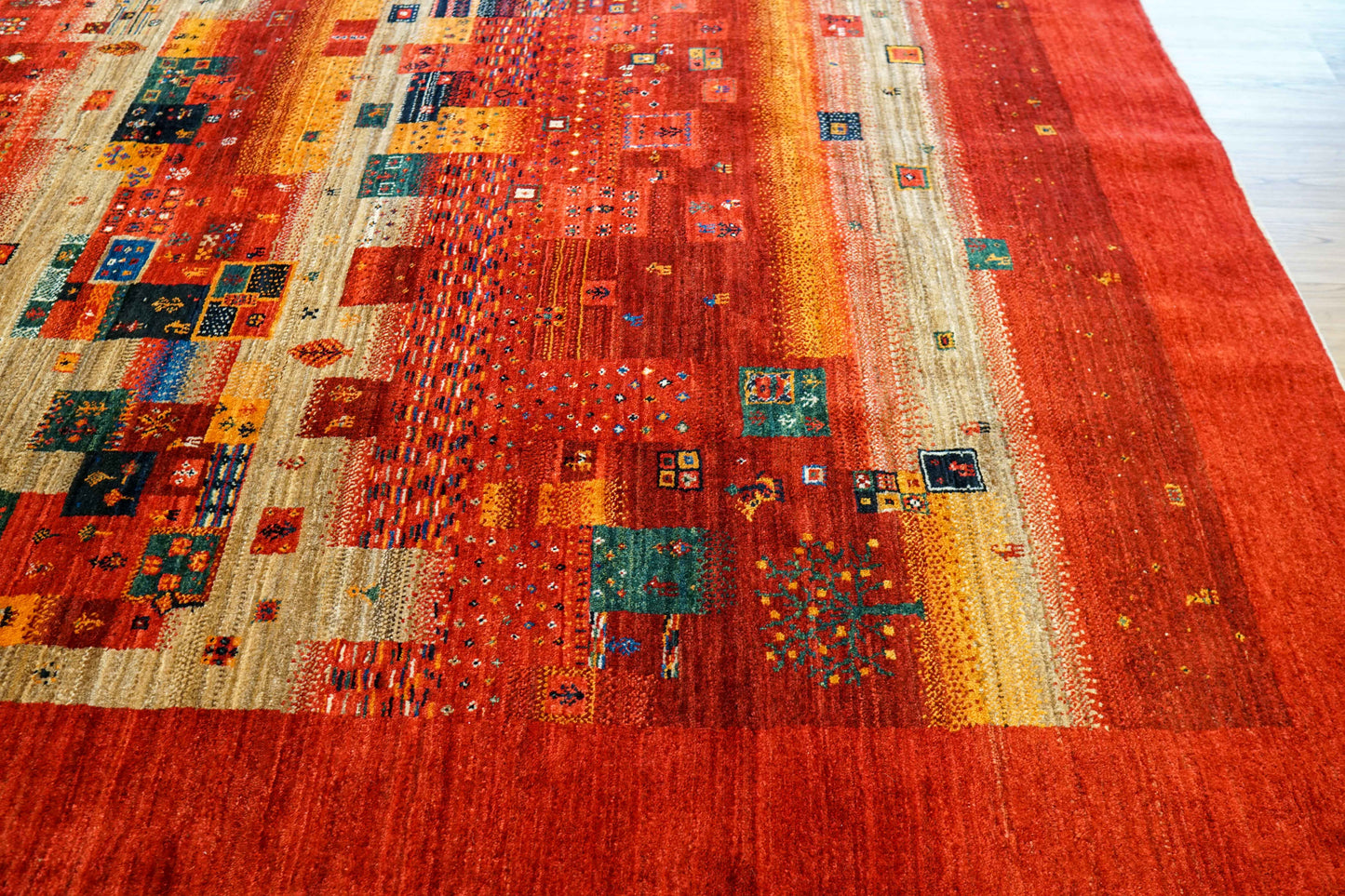 ペルシャ絨毯 カシュクリ ギャッベ リズバフトギヤべ 240×172cm