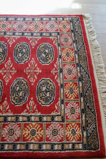  パキスタン手織り絨毯 トルクメンボハラ トライバルラグ 130×80cm