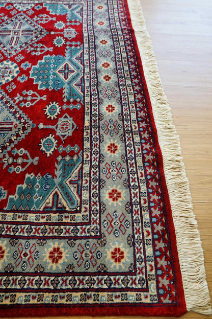 パキスタン手織り絨毯 239×172cm｜高密度ウールラグ ニュージーランドウール×シルク使用 リビングサイズ - Decorworks
