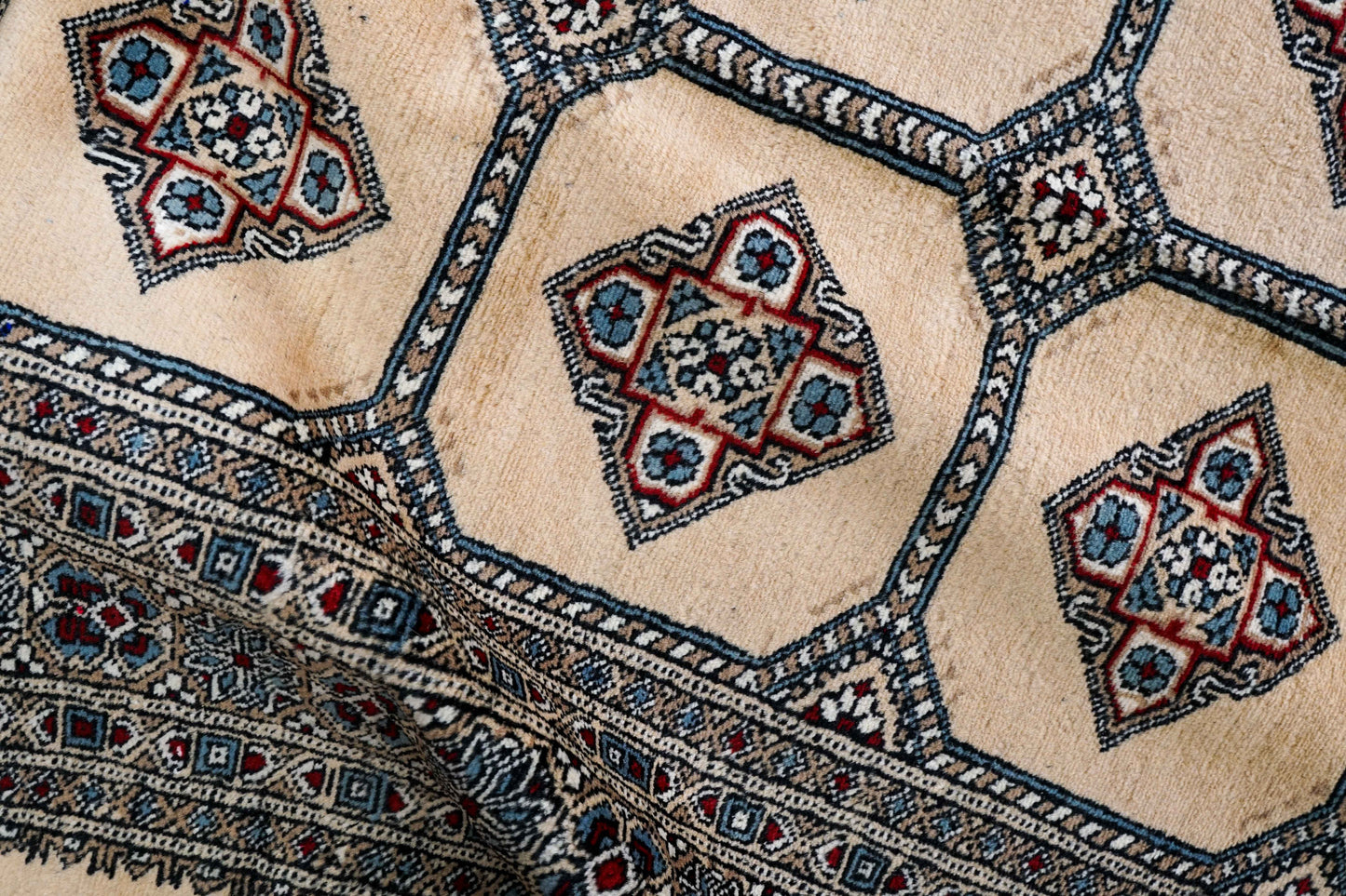  パキスタン手織り絨毯 ジャルダールデザイン ウールラグ 233×196cm