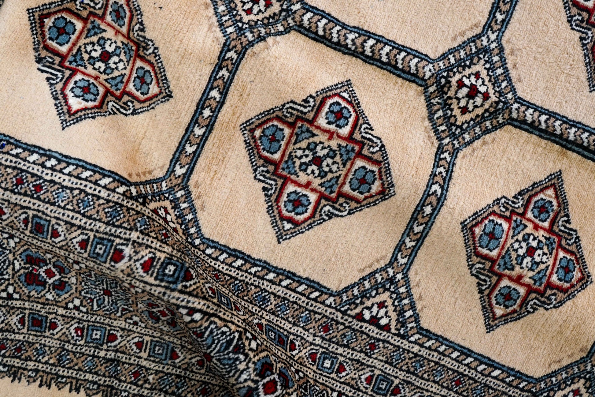  パキスタン手織り絨毯 ジャルダールデザイン ウールラグ 233×196cm