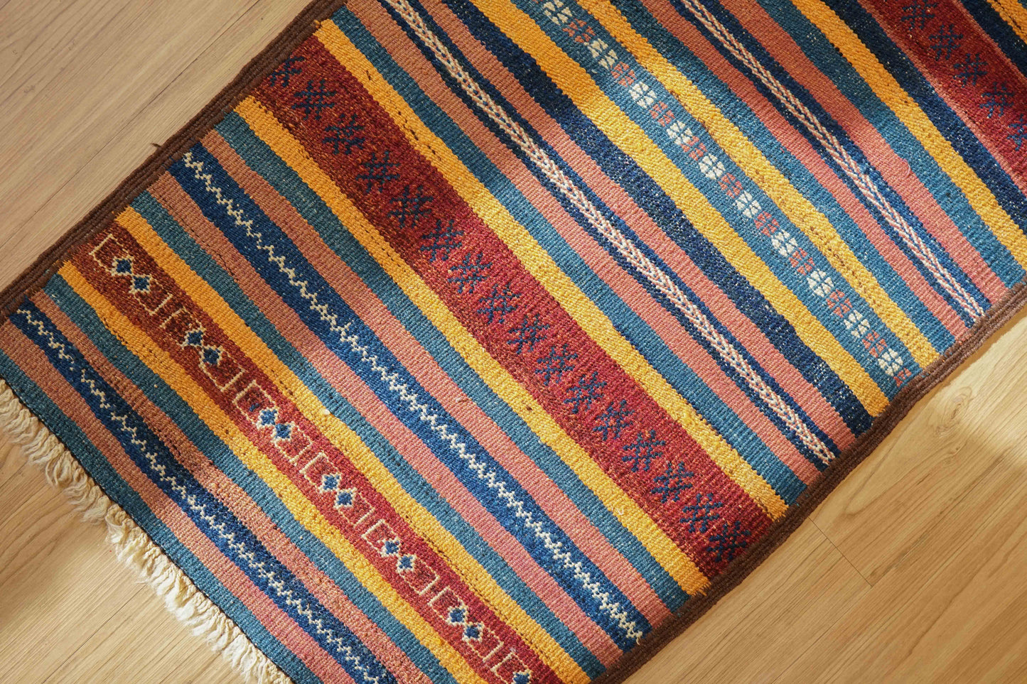  　アフガニスタン手織りキリム　ランナー 312×63 トライバルラグ ヴィンテージ