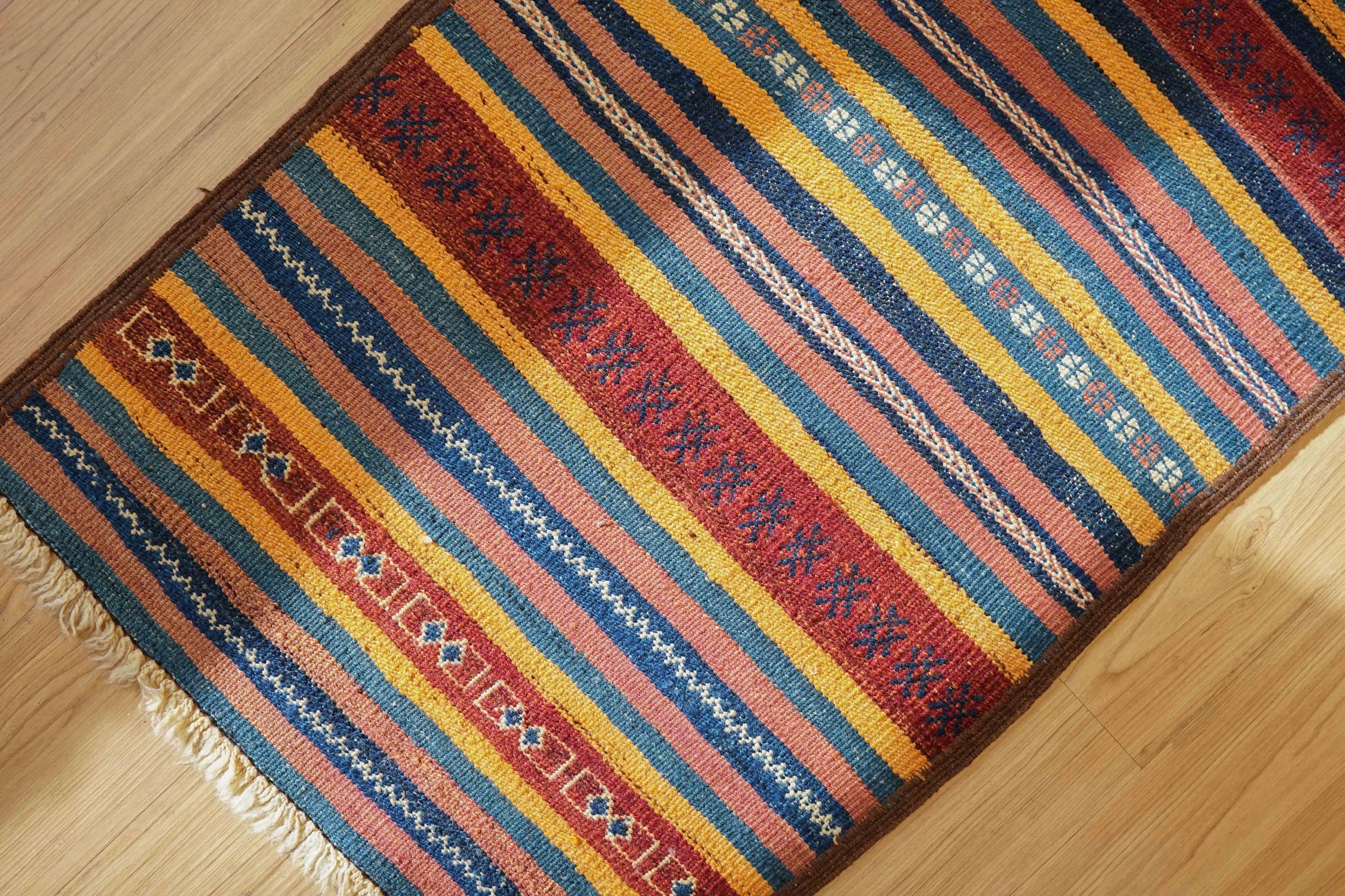  　アフガニスタン手織りキリム　ランナー 312×63 トライバルラグ ヴィンテージ